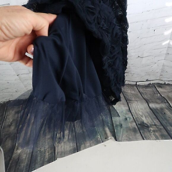 TRIXXI BLUE SPAGHETTI STRAP SWEETHEART NECKLINE FIT AND FLAIR PROM DRESS NWT - Picture 9 of 15